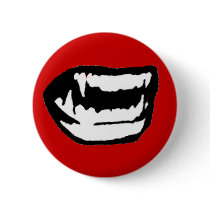Vampire Teeth Pinback Button