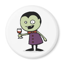 Vampire Vino Refrigerator Magnet