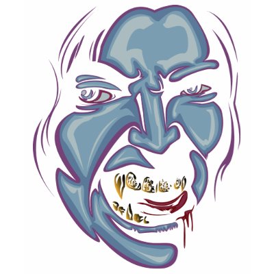 Vampire with grillz tee shirt by KDLIG82