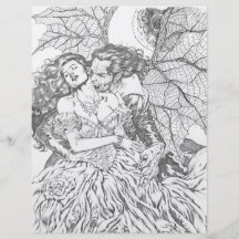 Vampire's Kiss by Al Rio - Vampire and Woman Art Flyer