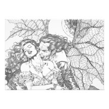 Vampire's Kiss by Al Rio - Vampire and Woman Art Invites