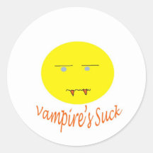 vampire's suck round sticker