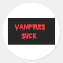 Vampires Suck Round Sticker