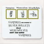 Vampires, Werewolves, Silver Bullets Mousepad