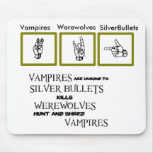 Vampires, Werewolves, Silver Bullets Mousepad