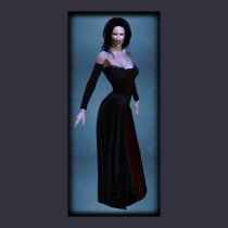 Vampiress in black and blood red tall poster posters