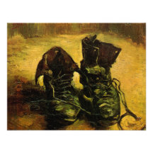 Van Gogh A Pair of Shoes, Vintage Still Life Art Invites