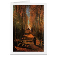 Van Gogh Avenue of Poplars in Autumn (F122) Greeting Card