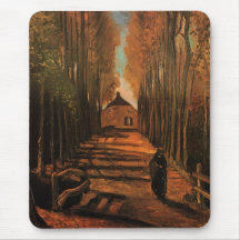 Van Gogh Avenue of Poplars in Autumn (F122) Mouse Pads