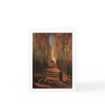 Van Gogh Avenue of Poplars in Autumn Greeting Card