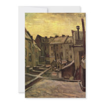 Van Gogh; Backyards of Old Houses, Antwerp in Snow Personalized Invitations