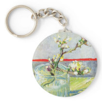 Van Gogh; Blossoming Almond Branch in a Glass Keychains