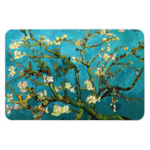 Van Gogh Blossoming Almond Tree Vintage Fine Art Rectangle Magnet