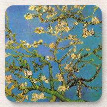 Van Gogh; Blossoming Almond Tree, Vintage Flowers Drink Coasters