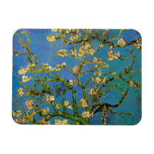 Van Gogh; Blossoming Almond Tree, Vintage Flowers Flexible Magnets