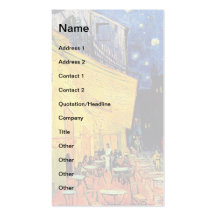 Van Gogh Cafe Terrace At Night Business Card Templates