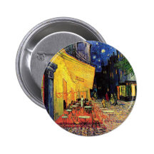 Van Gogh; Cafe Terrace at Night, Vintage Fine Art Buttons