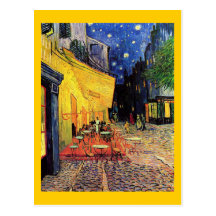 Van Gogh Cafe Terrace Vintage Fine Art Post Card