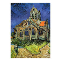 Van Gogh Church at Auvers Custom Invitation