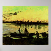 Van Gogh Coal Barges Poster