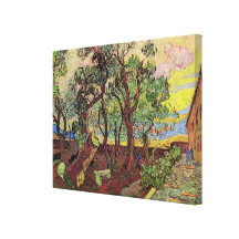 Van Gogh; Corner of Saint-Paul Hospital and Garden Stretched Canvas Prints