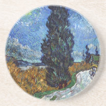 Van Gogh- Country Road in Provence by Night Coasters