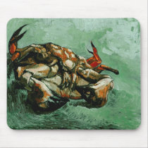 Van Gogh Crab on Its Back Mouse Pad