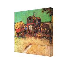 Van Gogh; Encampment of Gypsies with Caravans Stretched Canvas Prints