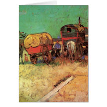 Van Gogh; Encampment of Gypsies with Caravans Greeting Card