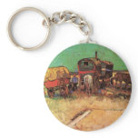 Van Gogh; Encampment of Gypsies with Caravans keychains
