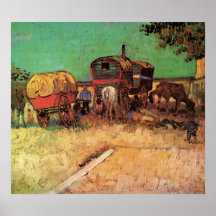 Van Gogh; Encampment of Gypsies with Caravans Print