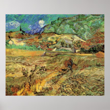 Van Gogh; Enclosed Wheat Field with Peasant Posters
