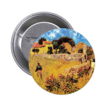 Van Gogh - Farmhouse In Provence Pinback Button