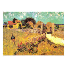 Van Gogh; Farmhouse in Provence, Vintage Farm Invitation