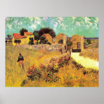 Van Gogh; Farmhouse in Provence, Vintage Farm Poster