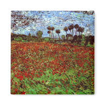 Van Gogh Field with Poppies Fridge Magnet