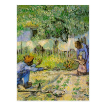 Van Gogh, First Steps, Vintage Impressionism Art Postcard