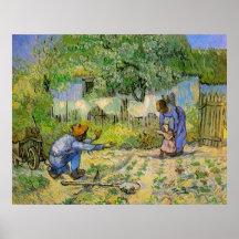 Van Gogh, First Steps, Vintage Impressionism Art Poster