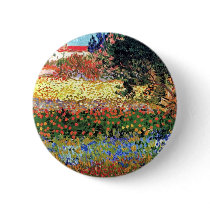 Van Gogh Flowering Garden Button