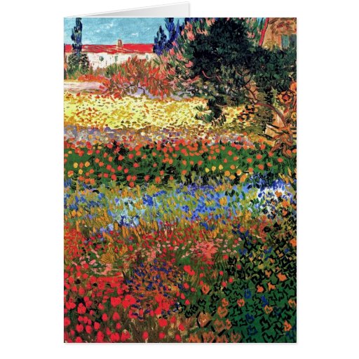 Van Gogh Flowering Garden Greeting Card