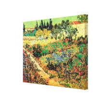 Van Gogh; Flowering Garden Path, Vintage Farm Canvas Prints