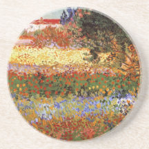 Van Gogh Flowering Garden Vintage Fine Art Coaster