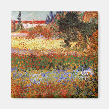 Van Gogh Flowering Garden Vintage Fine Art Magnet