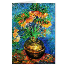 Van Gogh Fritillaries Copper Vase Fine Art Card