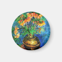 Van Gogh Fritillaries Copper Vase Fine Art Magnet