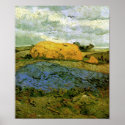 Van Gogh Haystacks under a Rainy Sky posters
