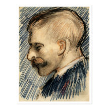 Van Gogh Head of Man (Theo?) Post Card
