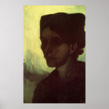 Van Gogh; Head of Young Peasant Woman, Dark Cap Posters