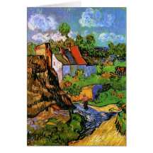 Van Gogh Houses in Auvers Vintage Fine Art Greeting Cards