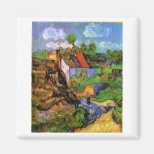 Van Gogh Houses in Auvers Vintage Fine Art Fridge Magnets